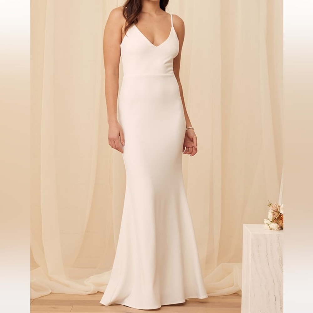 NWT - Lulus Infinite Glory White Maxi Dress